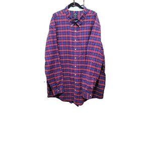 Brooks Brothers Men's Blue & Red Plaid Long‎ Sleeve Button-Up Shirt Size …